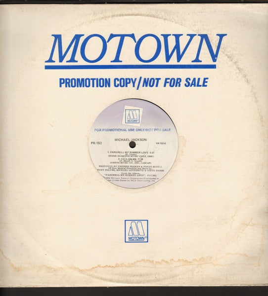 Michael Jackson / The Jackson 5 : Farewell My Summer Love / The Jackson 5 Motown Medley (12", Maxi, Promo)