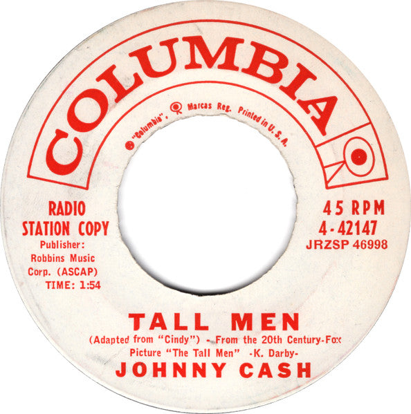 Johnny Cash : Tennessee Flat-Top Box / Tall Men (7", Single, Promo)