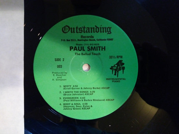 Paul Smith (5) : The Ballad Touch (LP, Album, Mon)