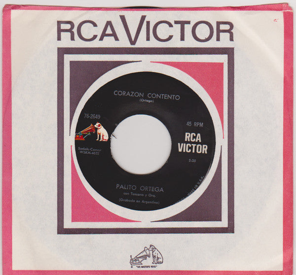 Palito Ortega : Corazon Contento / Estoy Celoso (7", Single)