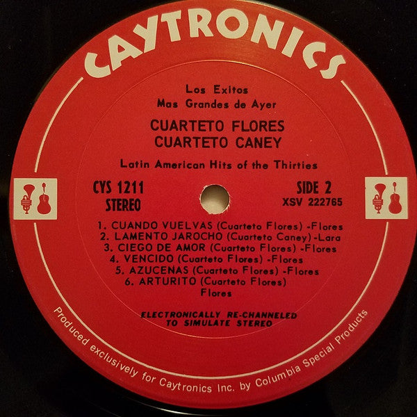 Cuarteto Caney / Cuarteto Flores* : Los Exitos Mas Grandes De Ayer - Latin American Hits Of The 30's (LP, Comp)