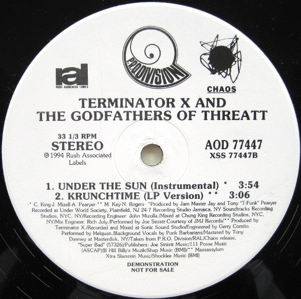 Terminator X And The Godfathers Of Threatt : Under The Sun / Krunchtime (12", Promo)