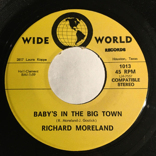 Richard Moreland : Baby's In The Big Town (7", Single)