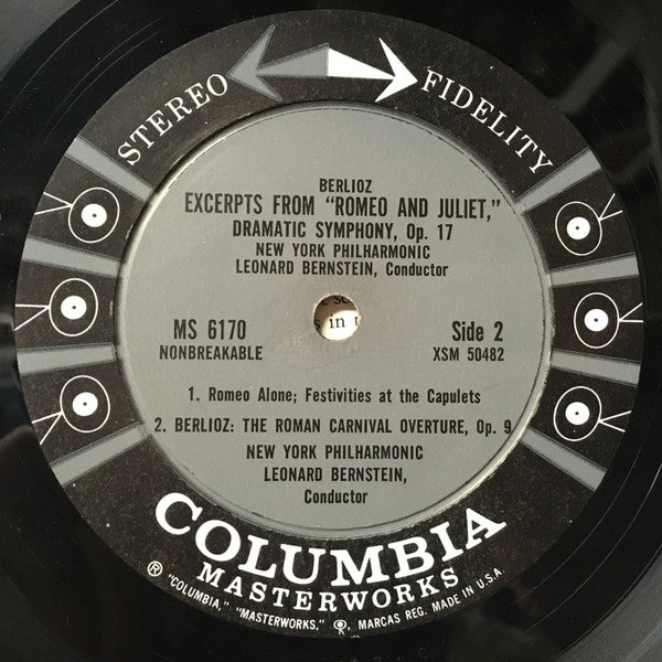 Berlioz*, Leonard Bernstein, New York Philharmonic : The Roman Carnival Overture, Excerpts from "Romeo and Juliet" (LP)