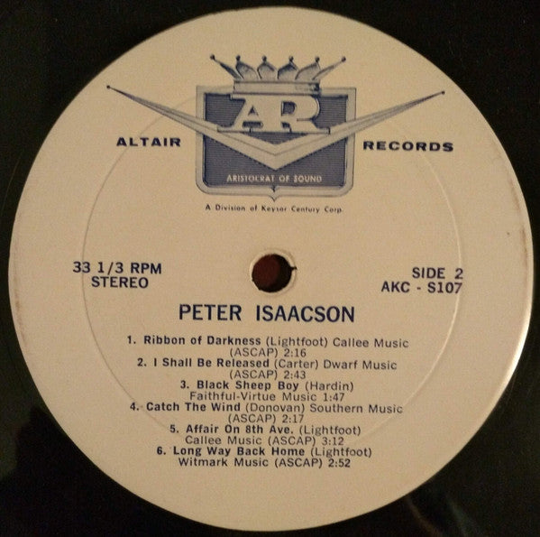 Peter Isaacson : Sings The Songs Of... Dylan-Donovan-Lightfoot-Hardin And Others (LP, Album)