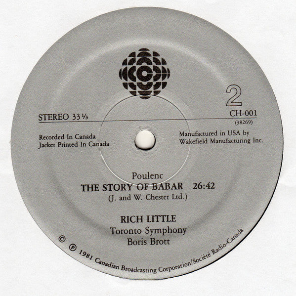 Rich Little Narrates, Boris Brott Conducts The Toronto Symphony Orchestra : Peter And The Wolf & Babar The Elephant (LP, Album)