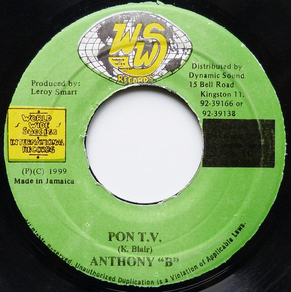 Anthony B : Pon T.V. (7")