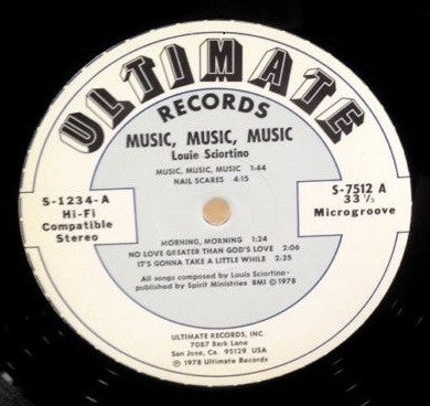 Louie Sciortino : Music, Music, Music (LP, Album)