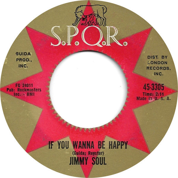 Jimmy Soul : If You Wanna Be Happy / Don't Release Me (7", Single)