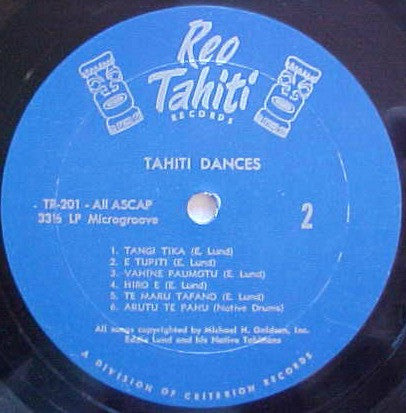 Eddie Lund And His Tahitians : Tahiti Dances (LP, Album, Mono)