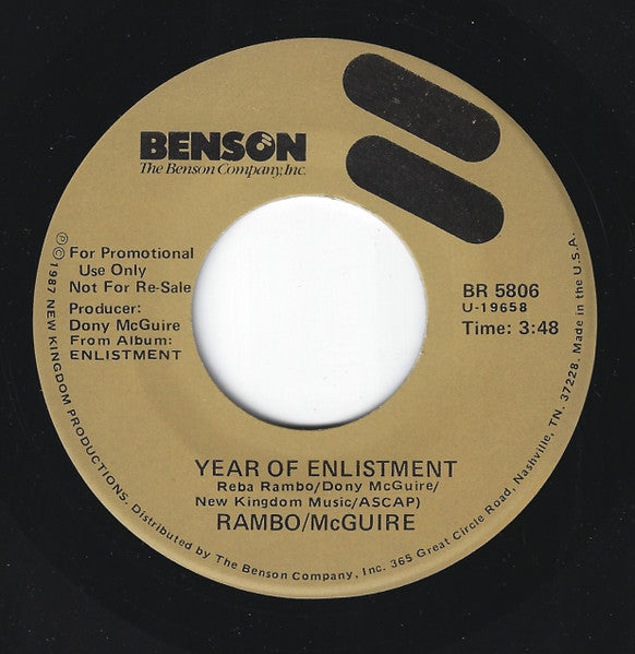 Rambo / McGuire* : Year Of Enlistment (7", Single, Promo)