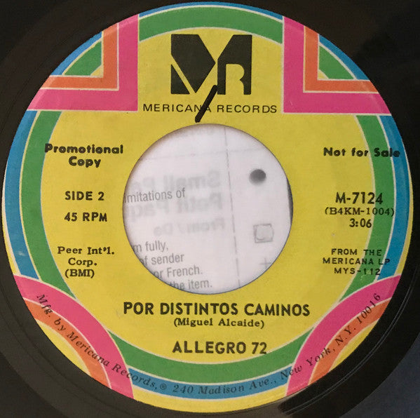 Allegro 72 : Me Voy A Morder La Lengua (7", Promo)