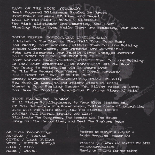 Scarred For Life / Disclose : Scarred For Life / Disclose (7", EP, RE)