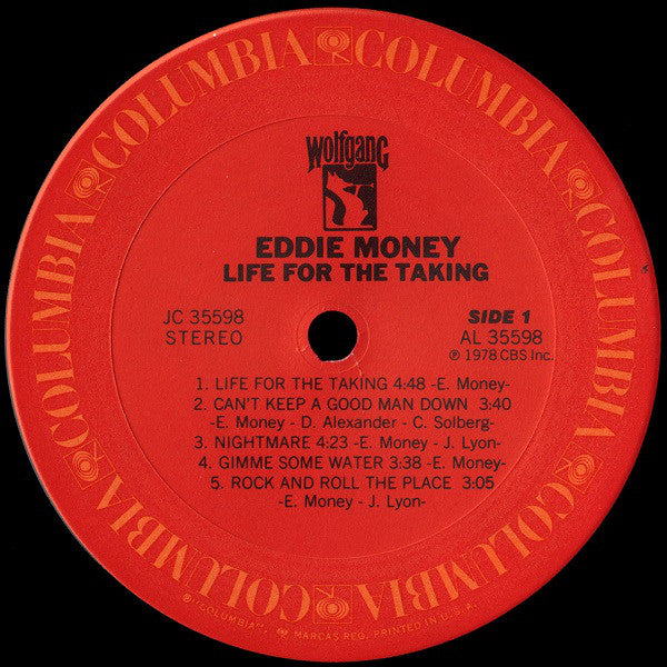 Eddie Money : Life For The Taking (LP, Album, )
