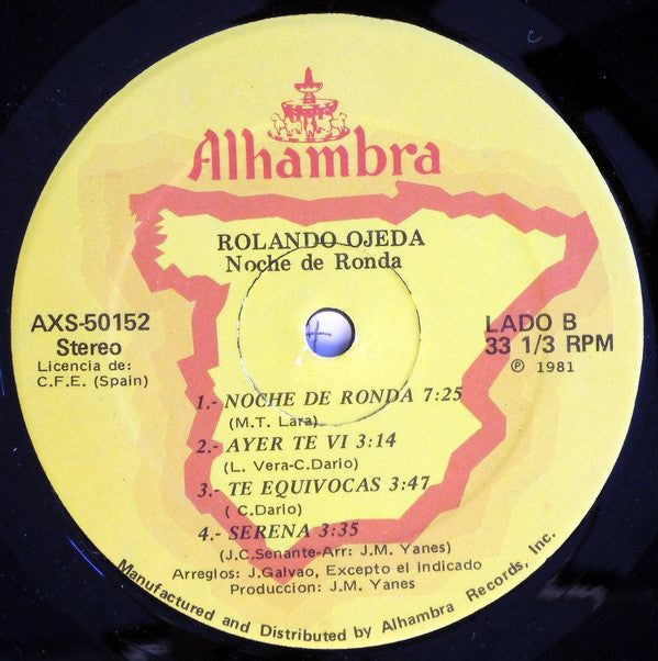 Rolando Ojeda : Noche De Ronda (LP, Album)