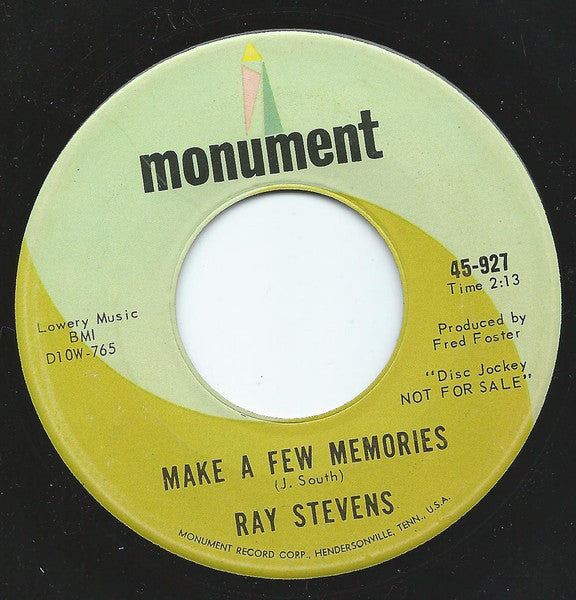 Ray Stevens : Devil May Care / Make A Few Memories (7", Promo)