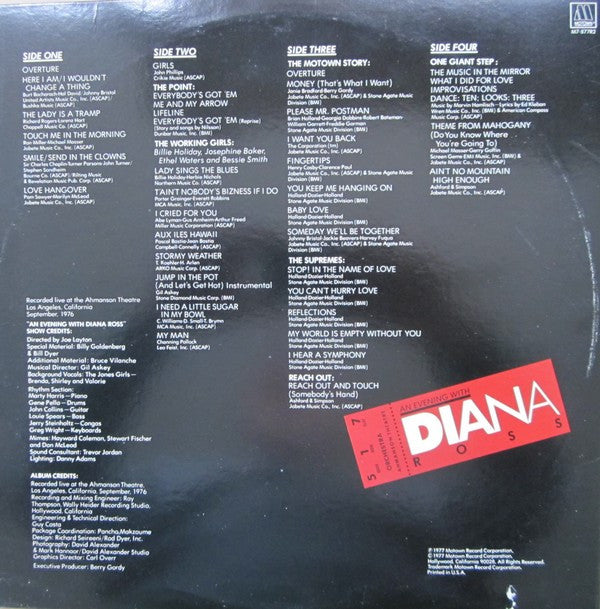 Diana Ross : An Evening With Diana Ross (2xLP, Album, Gat)