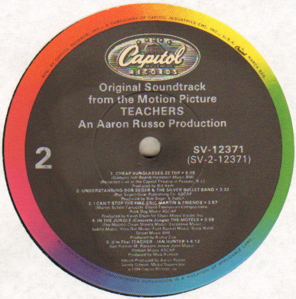Various : Original Soundtrack From The Motion Picture "Teachers" (LP, Comp, Club)
