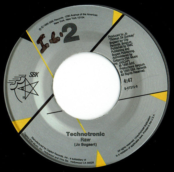 Technotronic : Get Up! (Before The Night Is Over) / Raw (7", Single)