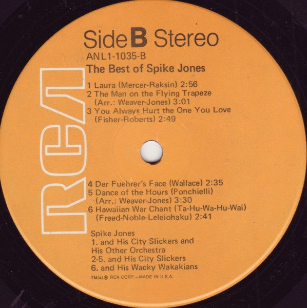 Spike Jones : The Best Of Spike Jones (LP, Comp, RE, Ind)