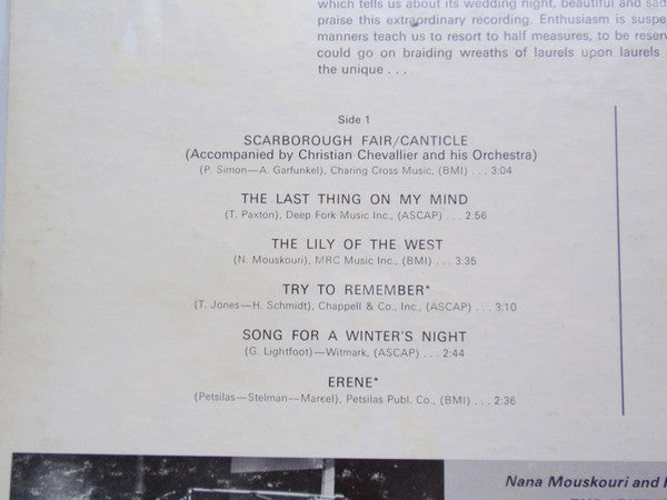 Nana Mouskouri With Les Athéniens : Nana Mouskouri Sings Over & Over (LP, Album)
