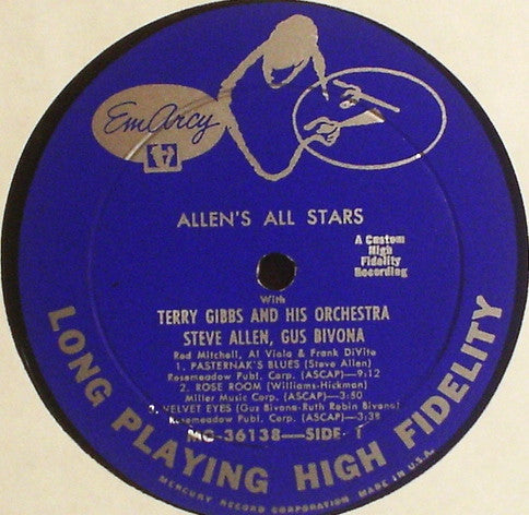 Allen's All Stars, Terry Gibbs, Steve Allen (3), Gus Bivona : Terry Gibbs, Captain (LP, Album, Mono)