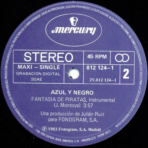 Azul Y Negro : No Tengo Tiempo (Con Los Dedos De Una Mano) (12", Maxi)