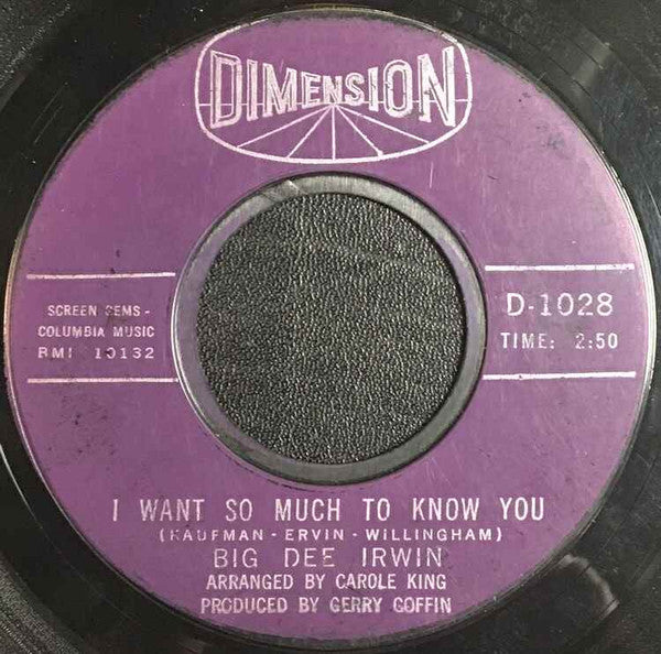 Big Dee Irwin : Heigh-Ho / I Want So Much To Know You (7", Single, Styrene)