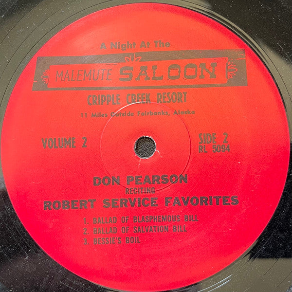 Don Pearson : A Night At The Malemute Saloon Cripple Creek Resort (LP)