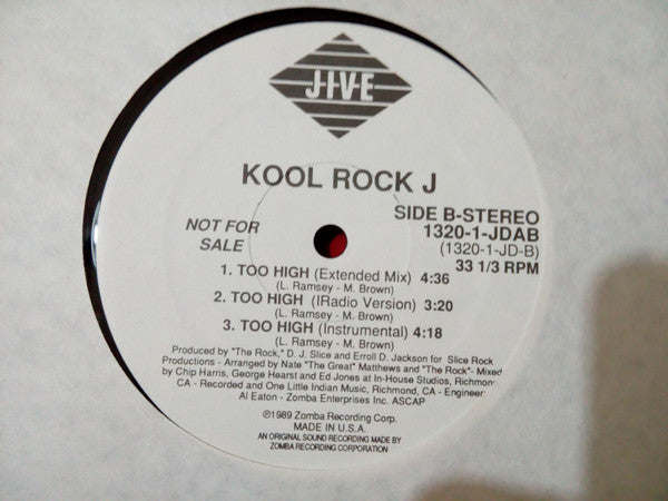 Kool Rock Jay : It's A Black Thing / Too High (12", Promo)