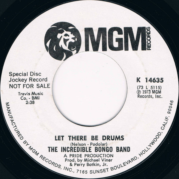 The Incredible Bongo Band : Dueling Bongos / Let There Be Drums (7", Single, Promo, Styrene)