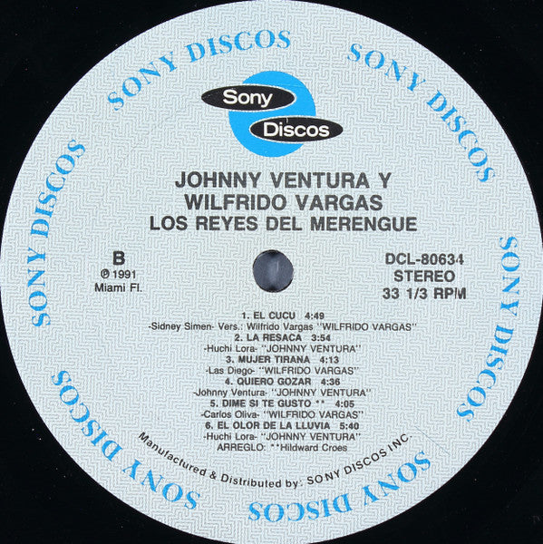 Johnny Ventura Y Wilfrido Vargas : Los Reyes Del Merengue (LP, Comp)