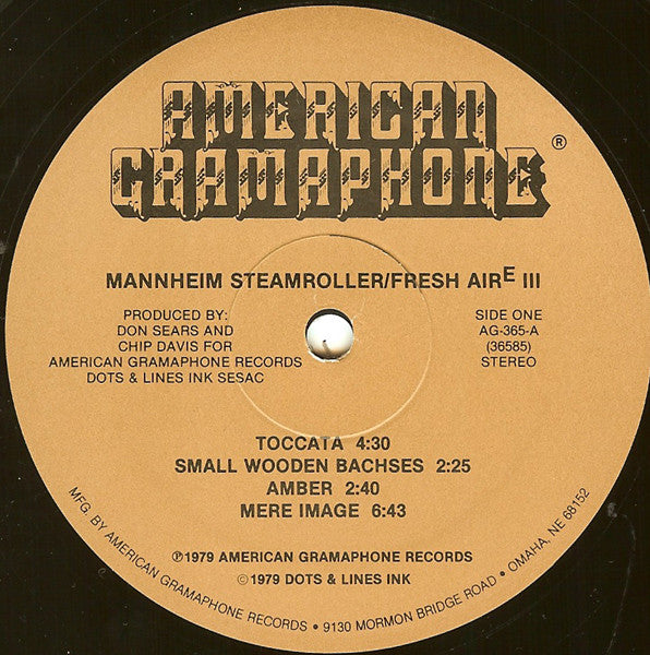 Mannheim Steamroller : Fresh Aire III (LP, Album, RP)