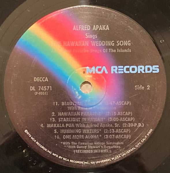 Alfred Apaka : The Hawaiian Wedding Song (LP, Album, RE)