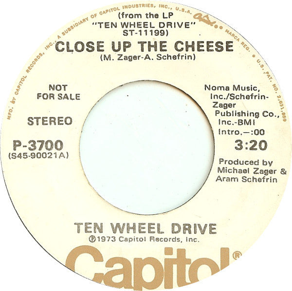 Ten Wheel Drive : Monsoon Rain / Close Up The Cheese (7", Promo)