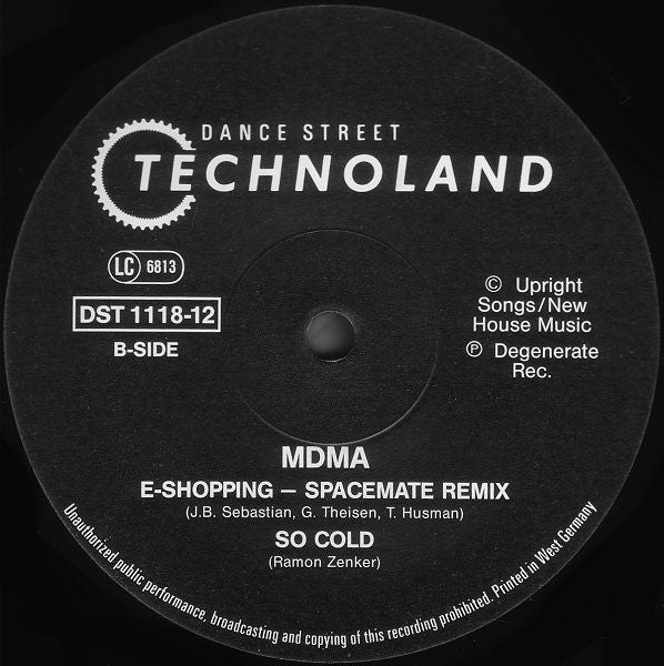 MDMA : E-Shopping (Ich Möchte Ein 'E' Kaufen) (12")