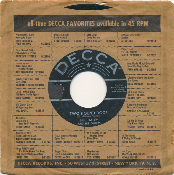 Bill Haley And His Comets : Razzle-Dazzle / Two Hound Dogs (7", Single, Glo)