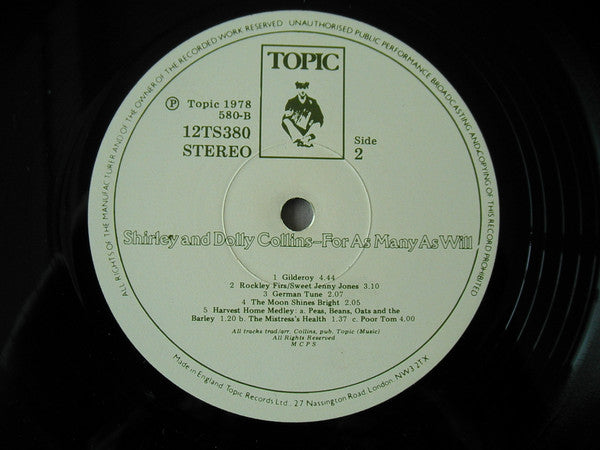 Shirley And Dolly Collins* : For As Many As Will (LP, Album)