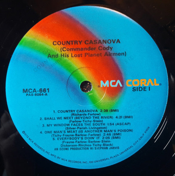 Commander Cody And His Lost Planet Airmen : Country Casanova (LP, Album, RE)