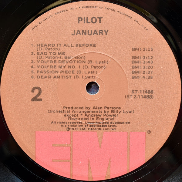 Pilot : January (LP, Album, Los)