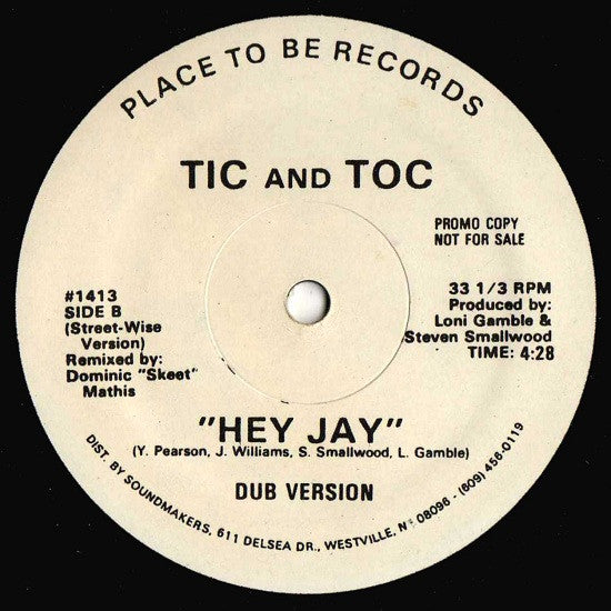 Tic And Toc : Hey Jay (Is It True What They Say?) (12", Promo)