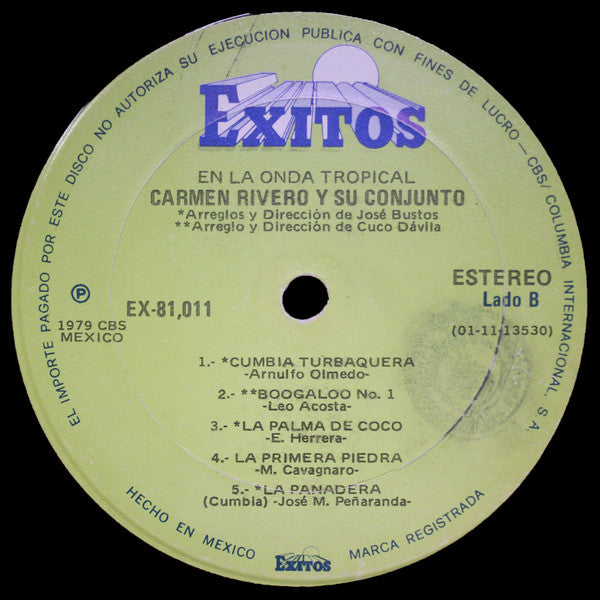 Carmen Rivero Y Su Conjunto : En La Onda Tropical (LP, Album)