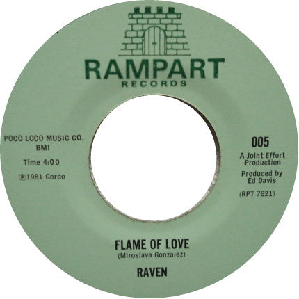 Raven (39) : Rock & Roller By Night / Flame Of Love (7")