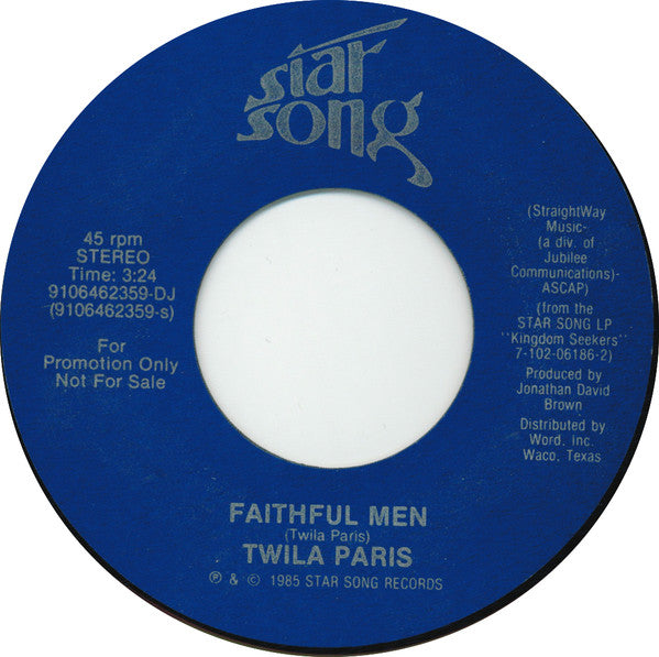 Twila Paris : Faithful Men (7", Promo)