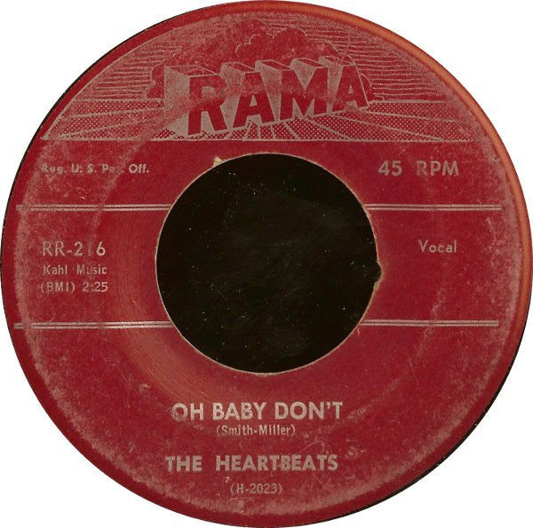 The Heartbeats : A Thousand Miles Away / Oh Baby Don't (7", Single)