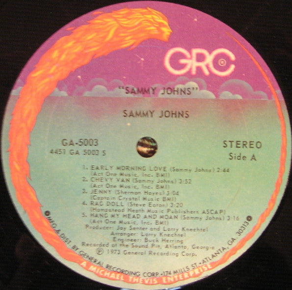Sammy Johns : Sammy Johns (LP, Album)