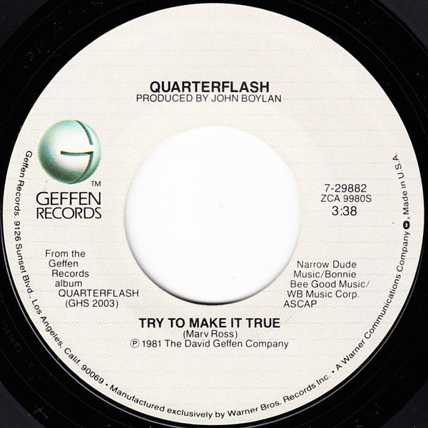 Quarterflash : Critical Times (7", Single, Styrene, All)