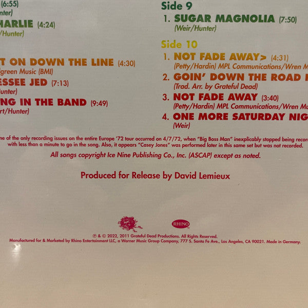 Grateful Dead* : Wembley Empire Pool, London, England 4/7/72 (5xLP, 180 + Box, Album, RSD, Ltd, RE)