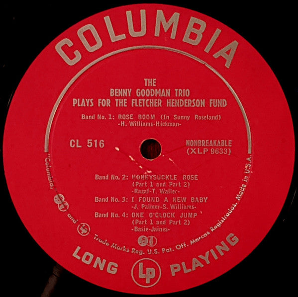 The Benny Goodman Trio* : Plays For The Fletcher Henderson Fund (LP, Mono, RP, Dee)