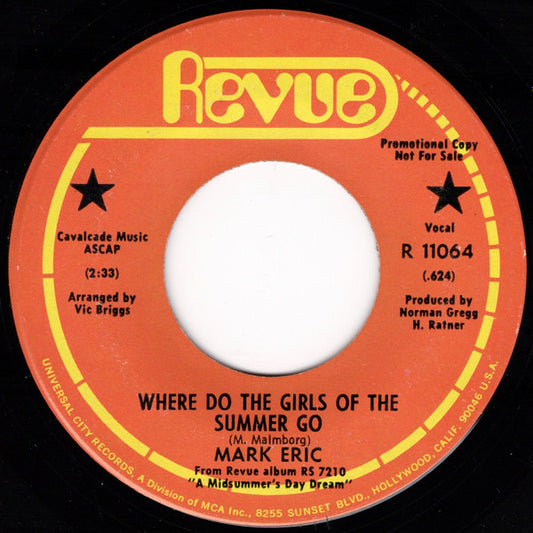 Mark Eric : Where Do The Girls Of The Summer Go / California Home (7", Single, Promo)